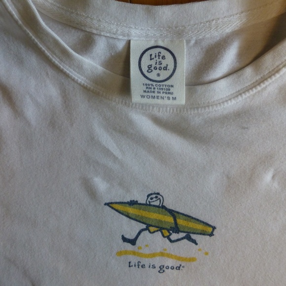 LIFE IS GOOD SURFER GIRL TEE SHIRT MED - Picture 3 of 4